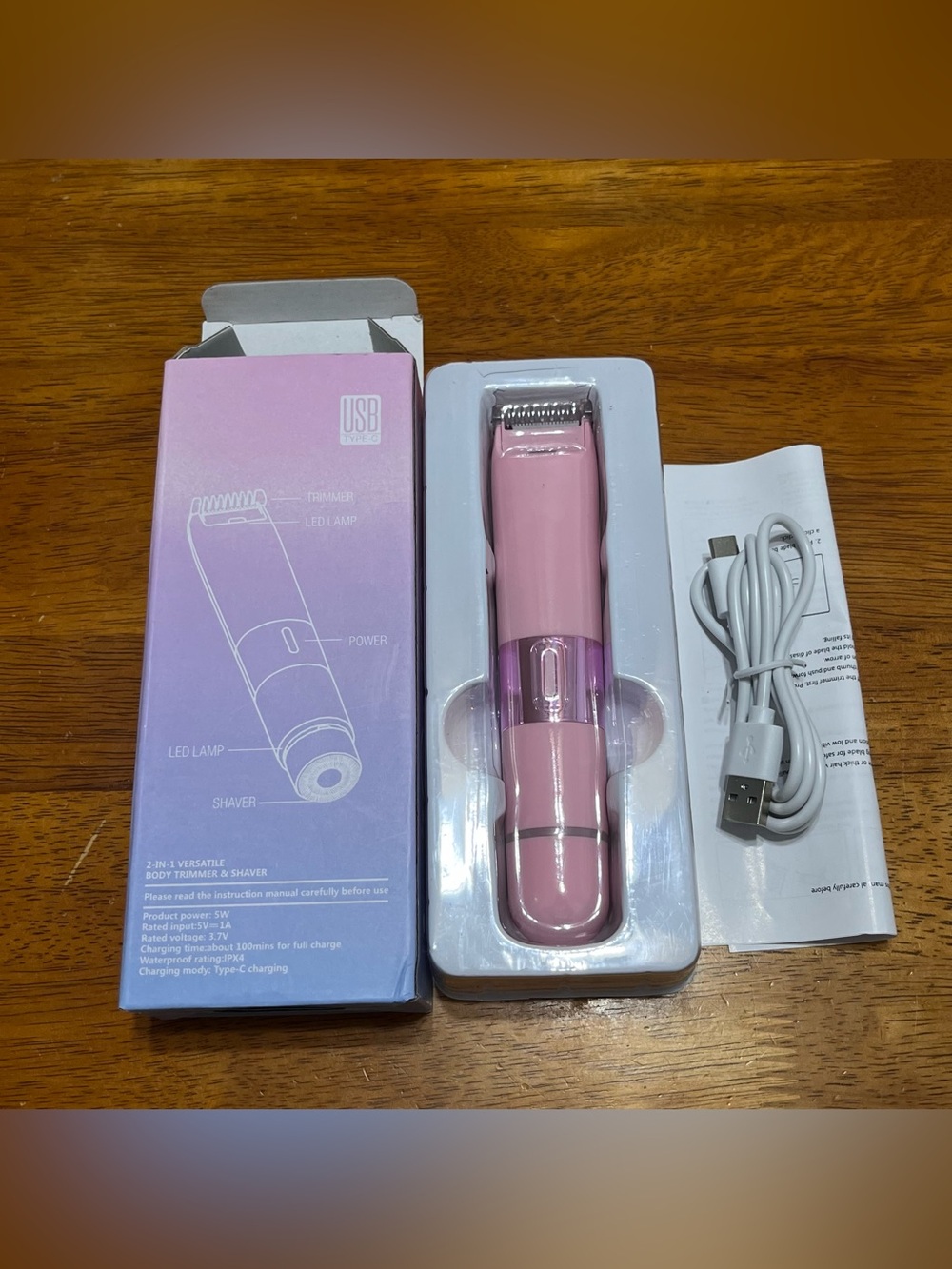 Bikini Trimmer for Women, 2-in-1 Waterproof Cordless Painless Hair Removal